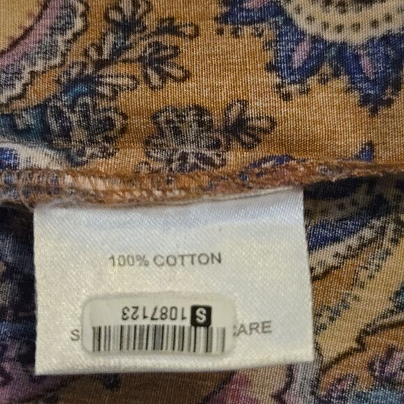 Tyler Boe Size 12 Top Orange/Blue Paisley Corp Core Fall Business Work - Picture 12 of 13